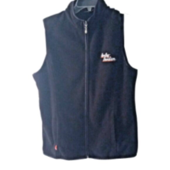 Harley-Davidson Women’s Vest Size M Black Fleece Full Zip Biker Motorcycle Logo - Picture 11 of 13